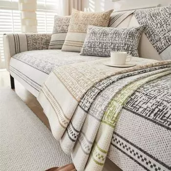 Осенний дом нескользящий цветной блок диван подушка диван чехлы коврик шенилл чехол Funda диван коврик 70X70