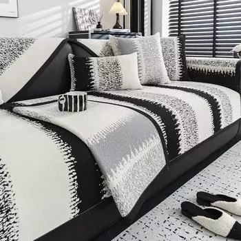 Осенний домашний чехол из шенилловой ткани в полоску Funda Sofa Mat Non-slip Anti-cat Sofa Cushion Couch Sofa Covers Mat 70X70