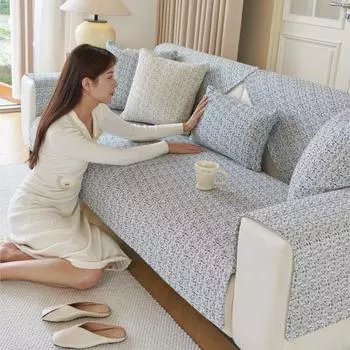 Осенний домашний хлопковый чехол Funda Sofa Mat Non-slip Blue Sofa Cushion Couch Sofa Covers Mat 70X70cm 1pc