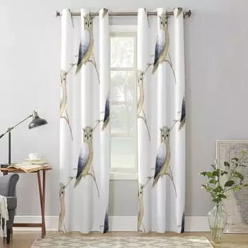 Осенний фон с совой, оконная занавеска для детской комнаты, домашние жалюзи, шторы для гостиной, спальни, оконные шторы 135W x 60H(cm) x1