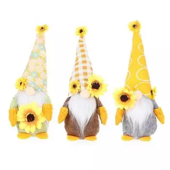 Осенний гном подсолнух, шведский Ниссе Томте, эльф, гном, плюшевые украшения для Рождества, осени, декора на День Благодарения
