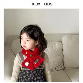 Осенний и зимний ветер, рождественская атмосфера, детские шарфы, мальчики и девочки, теплые и холодостойкие вязаные шарфы, прилив 80-100cm