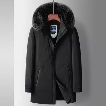 Осенний и зимний воротник из утолщенного меха серебристой лисицы, который можно снять с подкладки из меха кролика, интегрированный пирог из меха, чтобы преодолеть пальто 170 чёрный