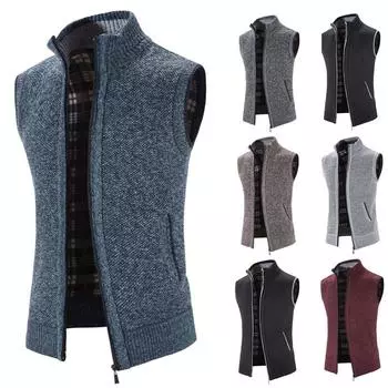 Осенний и зимний жилет Повседневный свитер Кардиган Жилет Жилет для отца среднего возраста XXXXL синий