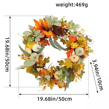 Осенний Имитация Сосновой Шишки Сухая Ветка Венок День Благодарения Кленовый Лист Иней Лист Тыква Подвеска на Стену Двора Украшение Двери dead branch wreath