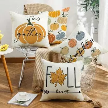 Осенний кленовый лист тыква наволочка гостиная диван спальня напечатанный домашний наволочка подушка не включает подушку сердцевина 45*45cm