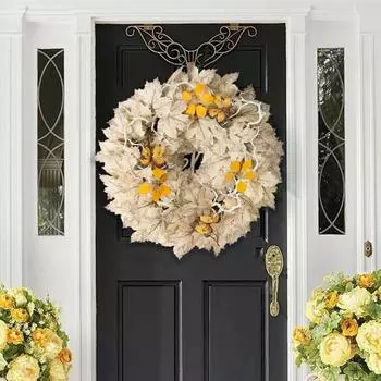 Осенний кленовый лист тыквенный венок для дома и улицы, настенный искусственный для входной двери B