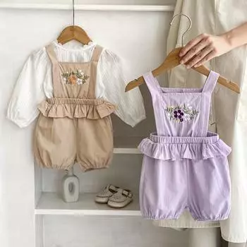 Осенний комбинезон для девочки из хлопка с вышитыми цветами, однотонная одежда для новорожденных bafanou 96213 73cm(6-12M) белый