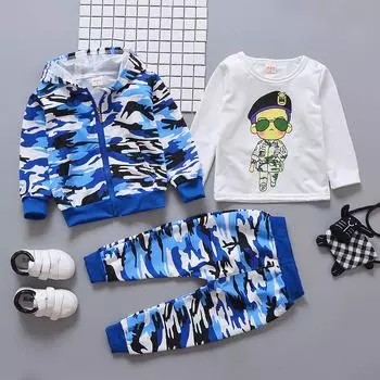 Осенний комплект с принтом для маленьких мальчиков, красивая одежда для мальчиков, детская одежда из трех предметов, верхняя одежда 80cm