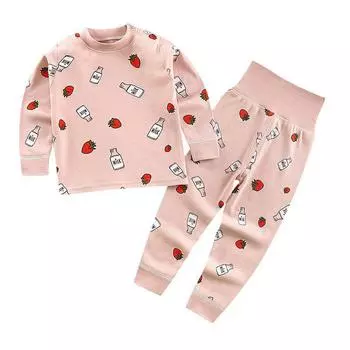 Осенний костюм для сна из 2 предметов, пижамы, детские пижамные комплекты, хлопковые пижамы, футболка с длинными рукавами + брюки M