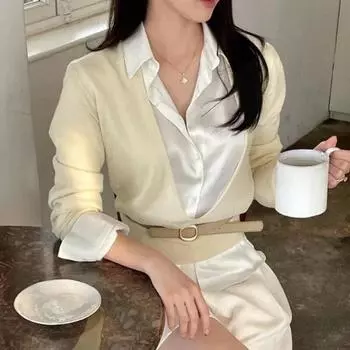 Осенний модный приталенный вязаный свитер с глубоким v-образным вырезом, женские свитера с длинными рукавами, женские зимние корейские тонкие пуловеры, трикотаж 30321 One Size бежевый