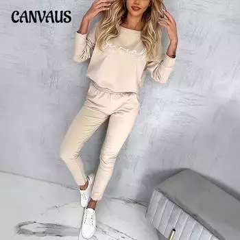 Осенний модный женский брючный костюм с длинными рукавами и брюками S небесно-голубой