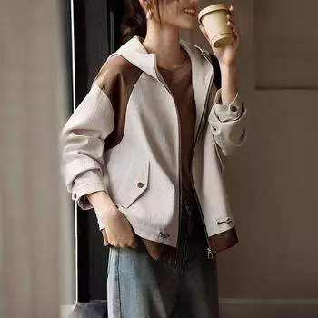 Осенний must-have: Модная и утягивающая куртка больших размеров с капюшоном и цветным дизайном для женщин M темно-синий