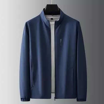 Осенний мужской стандартный утолщенный простой универсальный свободный повседневный водонепроницаемый топ для мужчин среднего и пожилого возраста L