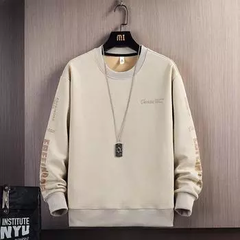 Осенний мужской свитер с круглым вырезом и длинным рукавом XXXL темно серый