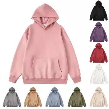 Осенний мужской замшевый гладкий свитер с капюшоном, новый большой базовый размер L