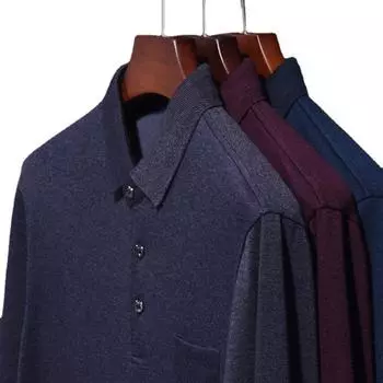 Осенний наряд для папы, верхняя футболка с длинным рукавом, мужская летняя рубашка среднего возраста, рубашка поло Old Grandpa, весна и осень, тонкая M