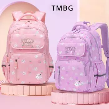 Осенний новый милый школьный рюкзак с героями мультфильмов для девочек 1-6 классов, качественный оксфордский водонепроницаемый рюкзак, дышащий детский ранец большой вместимости S розовый