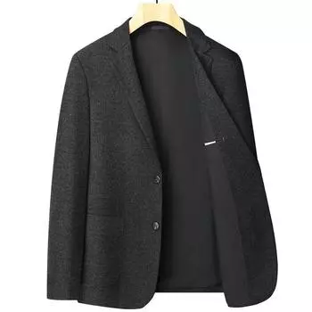 Осенний новый мужской костюм из нейлона-стрейча, плотный костюм без глажки, модный повседневный костюм в полоску M