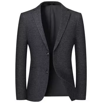 Осенний новый мужской костюм, плотный, не требующий глажки, эластичный костюм для среднего возраста, универсальный повседневный однобортный костюм M