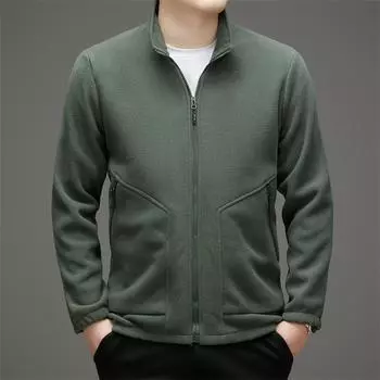 Осенний новый однотонный топ, мужская теплая флисовая куртка, модный теплый топ L