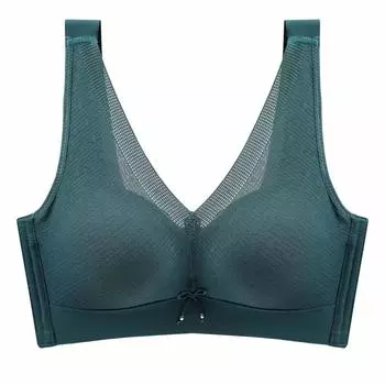 Осенний новый продукт Q эластичный хлопковый бюстгальтер с регулировкой по размеру без стального кольца сексуальный кружевной бюстгальтер средней толщины без магнитной жилетки 75B красный