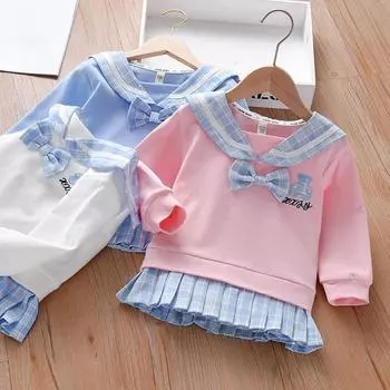 Осенний новый свитер для девочек «Сокровище», корейские детские топы для девочек в стиле колледжа 90 розовый