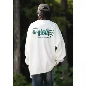 Осенний новый свитер с круглым вырезом, мужская модная универсальная свободная спортивная куртка с длинным рукавом и принтом S