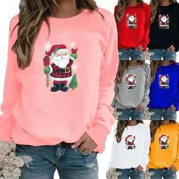 Осенний новый свитер, женские топы с принтом, футболка, женская Повседневная толстовка с круглым вырезом и длинными рукавами, блузка больших размеров XS белый