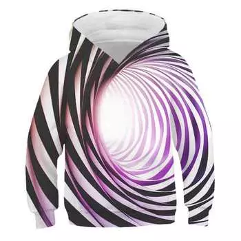 Осенний новый топ с капюшоном и длинными рукавами для визуального воздействия, детский забавный крутой повседневный забавный топ с героями мультфильмов 100