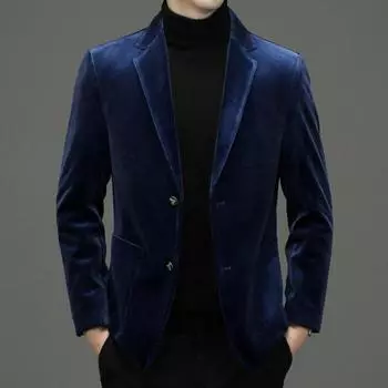 Осенний новый золотой бархатный костюм, мужской деловой повседневный костюм, пальто, элитный легкий роскошный мужской весенне-осенний топ 4XL