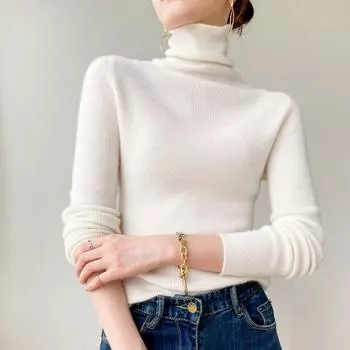 Осенний офисный женский мягкий базовый свитер с длинным рукавом и высоким воротником, женский элегантный вязаный теплый повседневный топ, модные тонкие пуловеры 28977 S легкие хаки