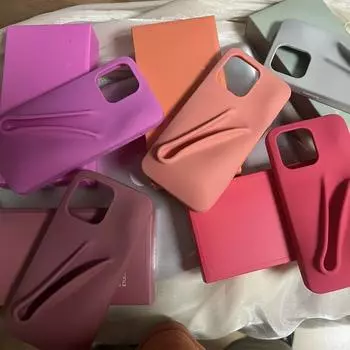 Осенний ограниченный тираж, новый Rho DIY Lip Stick, силиконовый чехол для помады для iPhone 16 15 14 13 12 11 Pro Max Plus, защитный чехол для телефона For iPhone 11&No Lipstick серый