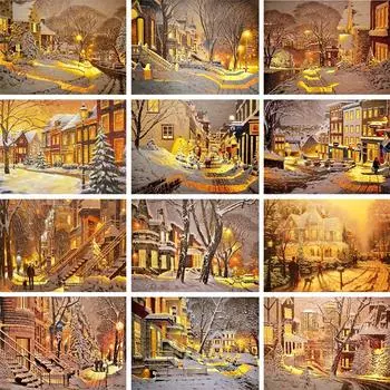 Осенний пейзаж 5D DIY алмазная живопись картина полная алмазная вышивка подарок мозаика горный хрусталь картина набор для вышивки крестом Full Round 20x30CM