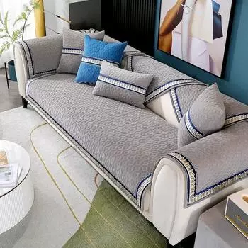 Осенний плюшевый чехол для дивана, утолщенная стеганая диванная подушка, современная простая однотонная лямка для дивана, теплая подушка для гостиной 70x70cm 1pcs