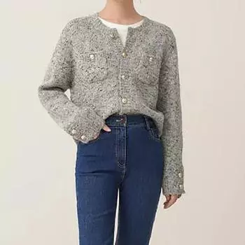 Осенний серый вязаный кардиган свитер пальто женский с круглым вырезом длинный рукав элегантный однотонный офисный свитер с пуговицами карман повседневный свитер зима XXXL серый