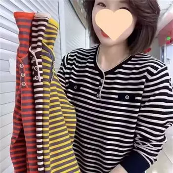 Осенний стиль трикотажная базовая рубашка модная верхняя одежда с длинными рукавами весенняя одежда свитер M чёрный