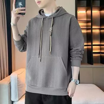 Осенний свитер с капюшоном из жаккарда, мужской свободный свитер в ленивом стиле, универсальная корейская версия трендового пальто Ruffian Handsome M