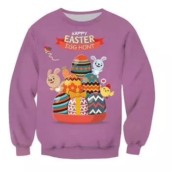 Осенний свитер с круглым вырезом, мужская мужская одежда с длинным рукавом, пасхальная атмосфера, модный, удобный и универсальный дизайн S