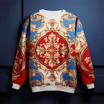 Осенний свитер-свитшот для мужчин с цветочным принтом, длинными рукавами, свободный свитер с круглым вырезом для гольфа, повседневные мужские свитшоты S