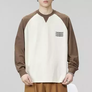 Осенний тяжелый американский вышитый свитер с длинными рукавами из хлопка для улицы, мужской модный бренд, свободная мужская одежда большого размера, весна и осень M