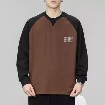 Осенний тяжелый американский вышитый свитер с длинными рукавами из хлопка для улицы, мужской модный бренд, свободная мужская одежда большого размера, весна и осень M