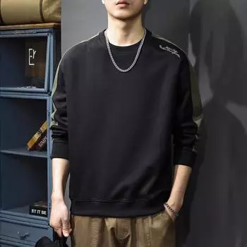 Осенний тяжелый полосатый свитер с плетением, мужской, американский, ретро, модный бренд, хулиган, красивый, свободный, с круглым вырезом, пуловер, нижняя рубашка M светло-коричневого