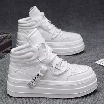 Осенний тренд, новые мужские повседневные туфли больших размеров с высоким кроем и толстой подошвой, легкие и универсальные, модные кроссовки для бега на открытом воздухе 39 зелёный