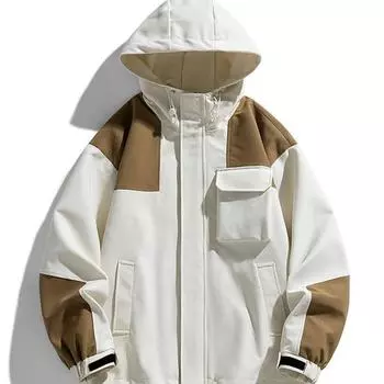 Осенний тренд, свободная красивая повседневная куртка, мужская водонепроницаемая куртка, весенне-осеннее мужское пальто с шапкой S