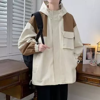 Осенний тренд в стиле Гонконга, свободная красивая повседневная куртка, мужская водонепроницаемая верхняя часть, мужская куртка на весну и осень S