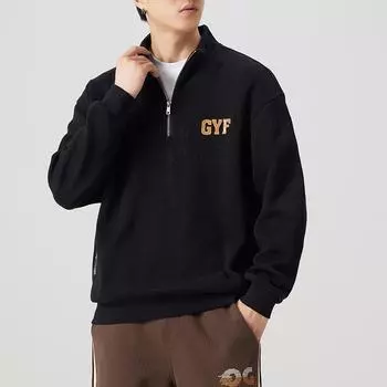 Осенний трендовый брендовый американский черный свитер, мужской свободный повседневный молодежный пиджак с воротником-стойкой большого размера, главный тренд M