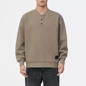 Осенний трендовый дизайн Sense Henry Collar Повседневный свитер Мужской американский тяжелый свободный топ M чёрный