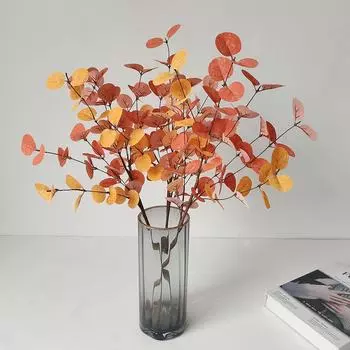 Осенний урожай веток эвкалипта для осеннего декора и праздника Дня благодарения Length 60cm оранжевый