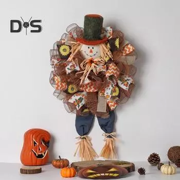 Осенний венок-чучело, День благодарения, искусственный подсолнух, настенная дверь, подвесная гирлянда для внутреннего и наружного оформления фермерского дома, окна, свадьбы A